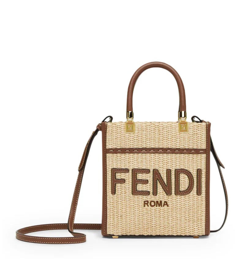 FENDI MINI SUNSHINE RAFFIA TOTE BAG | Studio Nafay