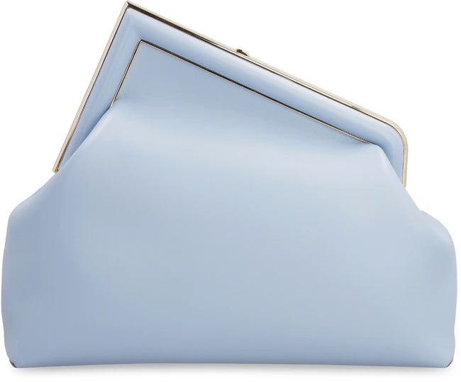FENDI MEDIUM FENDI FIRST NAPPA LEATHER BAG AZZURO BABY BLUE | Studio Nafay