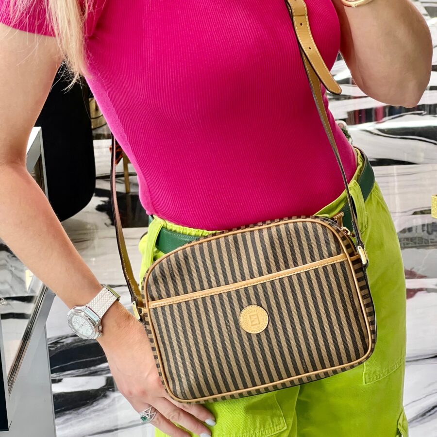 FENDI PEQUIN STRIPE CROSSBODY BAG | Studio Nafay