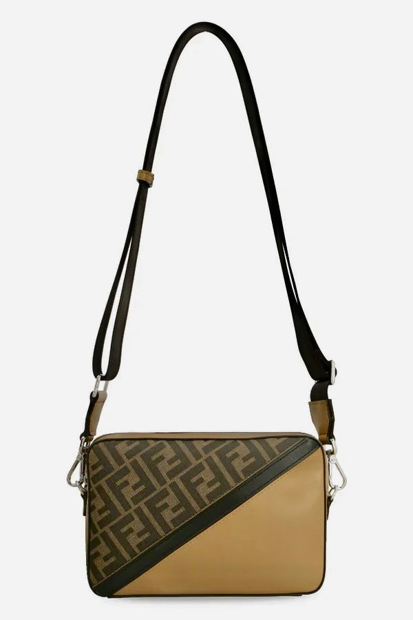 FENDI VITELLO FF DIAGONAL BI-COLOR CAMERA BAG