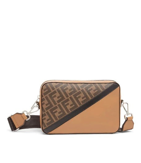 FENDI VITELLO FF DIAGONAL BI-COLOR CAMERA BAG | Studio Nafay