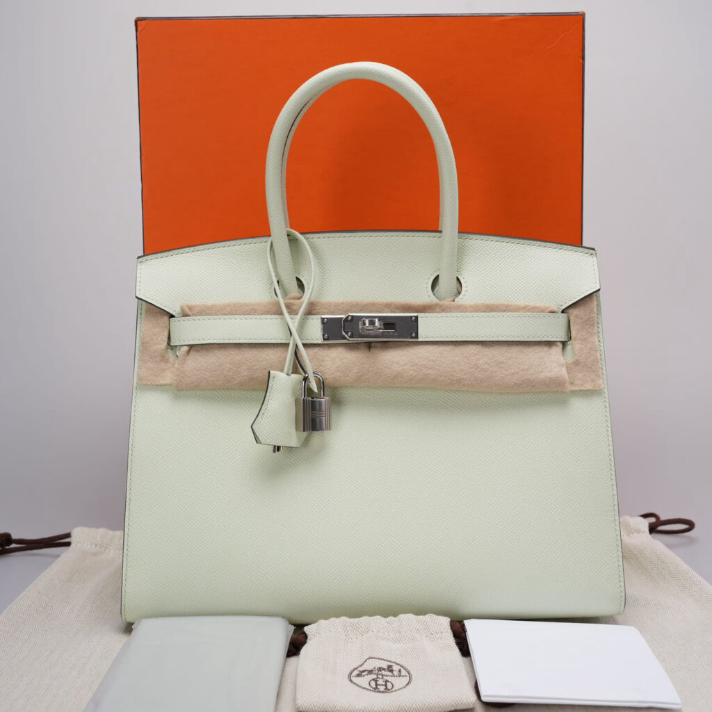 Hermes Birkin Sellier 30 Bag In Vert Fizz Epsom Leather With Palladium Hardware from - Product Image 2