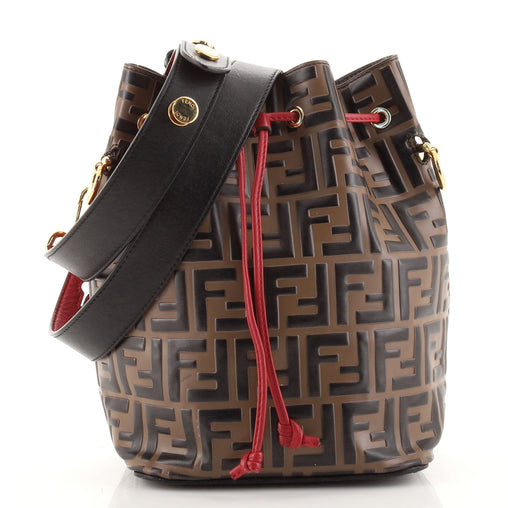 FENDI Mon Tresor Bucket Bag Zucca Embossed Leather Small | Studio Nafay