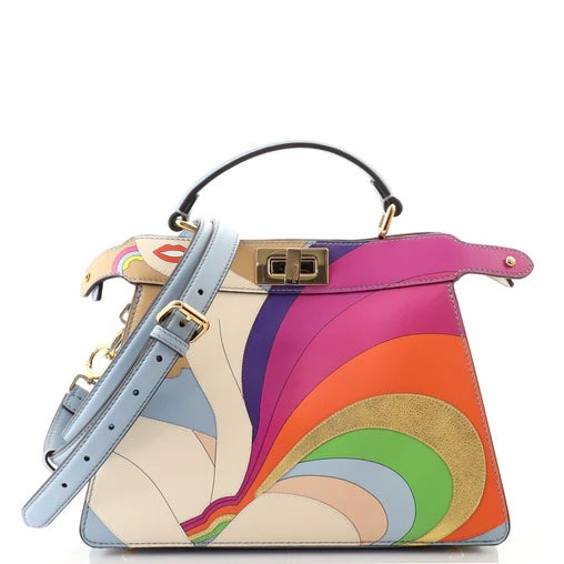 FENDI PEEKABOO ISeeU PRINTED LEATHER BAG | Studio Nafay