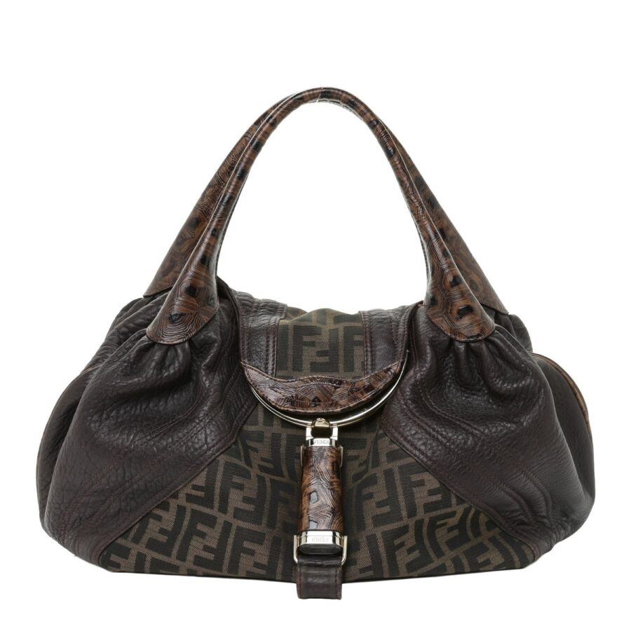 FENDI Zucca Nappa Tortoise Spy Tobacco Bag | Studio Nafay