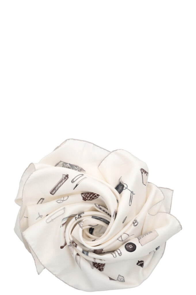 HERMÈS 90 In The Pocket Scarf White Silk - Product Image 2