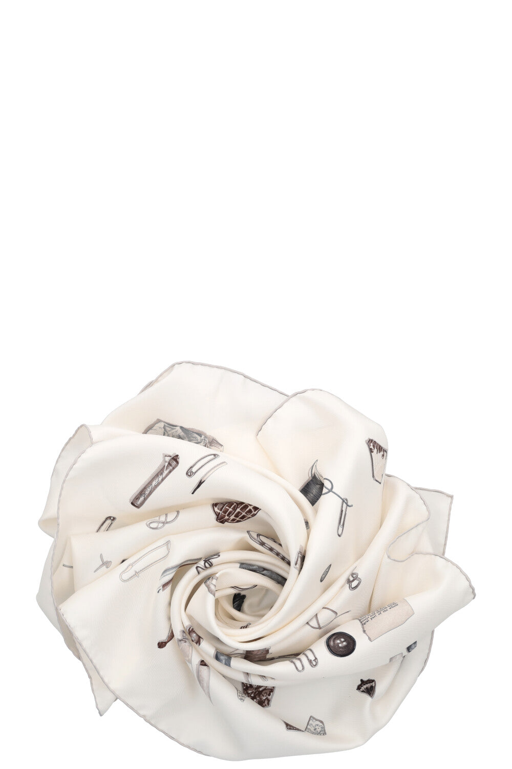 HERMÈS 90 In The Pocket Scarf White Silk