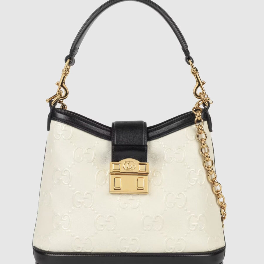GUCCI GG EMBOSSED LEATHER SHOULDER BAG | Studio Nafay