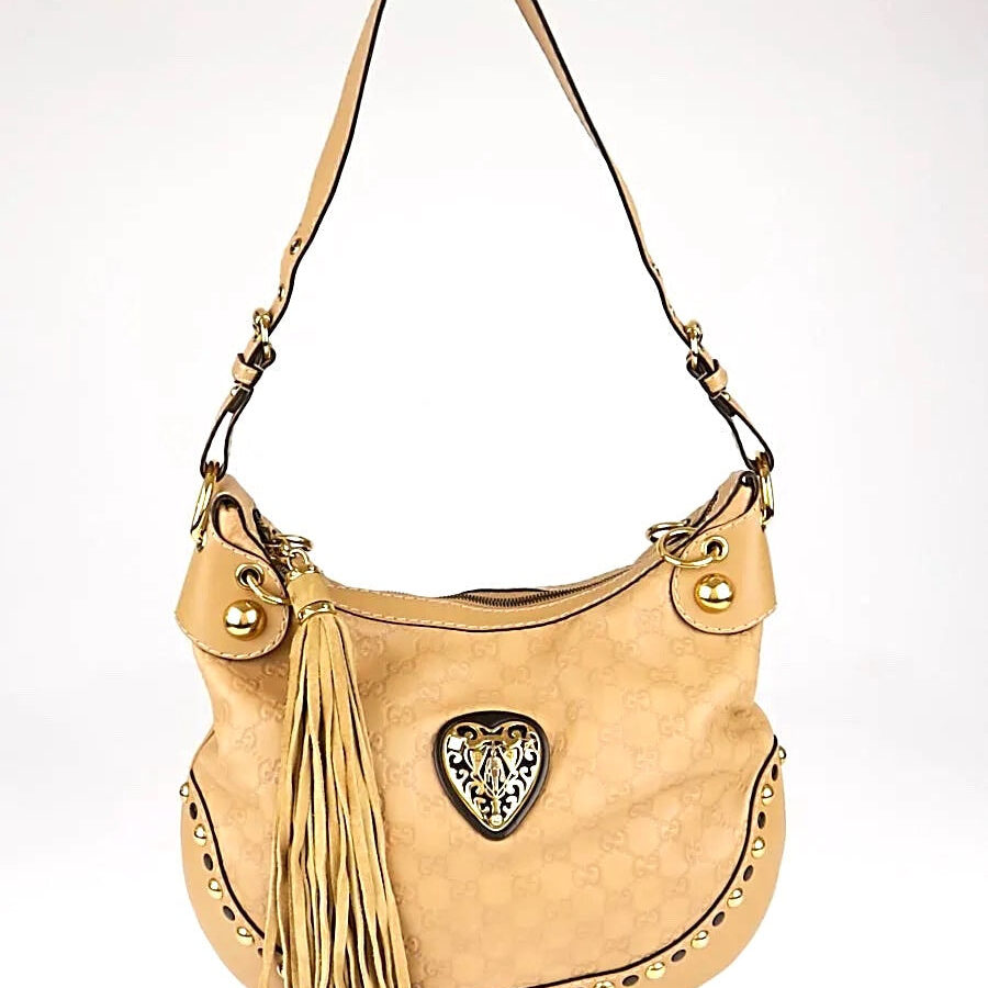 GUCCI GUCCISSIMA LEATHER BABOUSKA HEART HOBO BAG | Studio Nafay