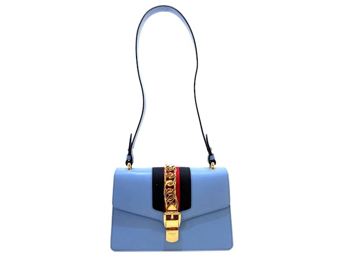GUCCI LEATHER WEB MEDIUM SYLVIE SHOULDER BAG | Studio Nafay