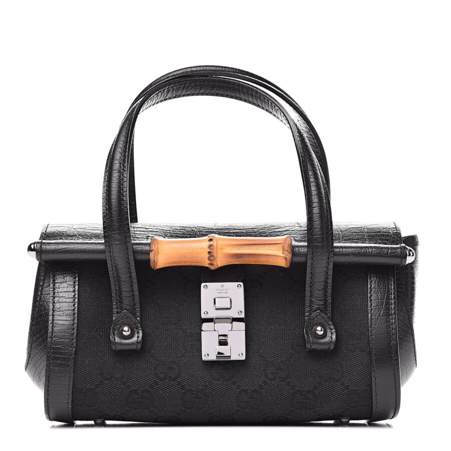GUCCI MONOGRAM SMALL BAMBOO BULLET BAG | Studio Nafay