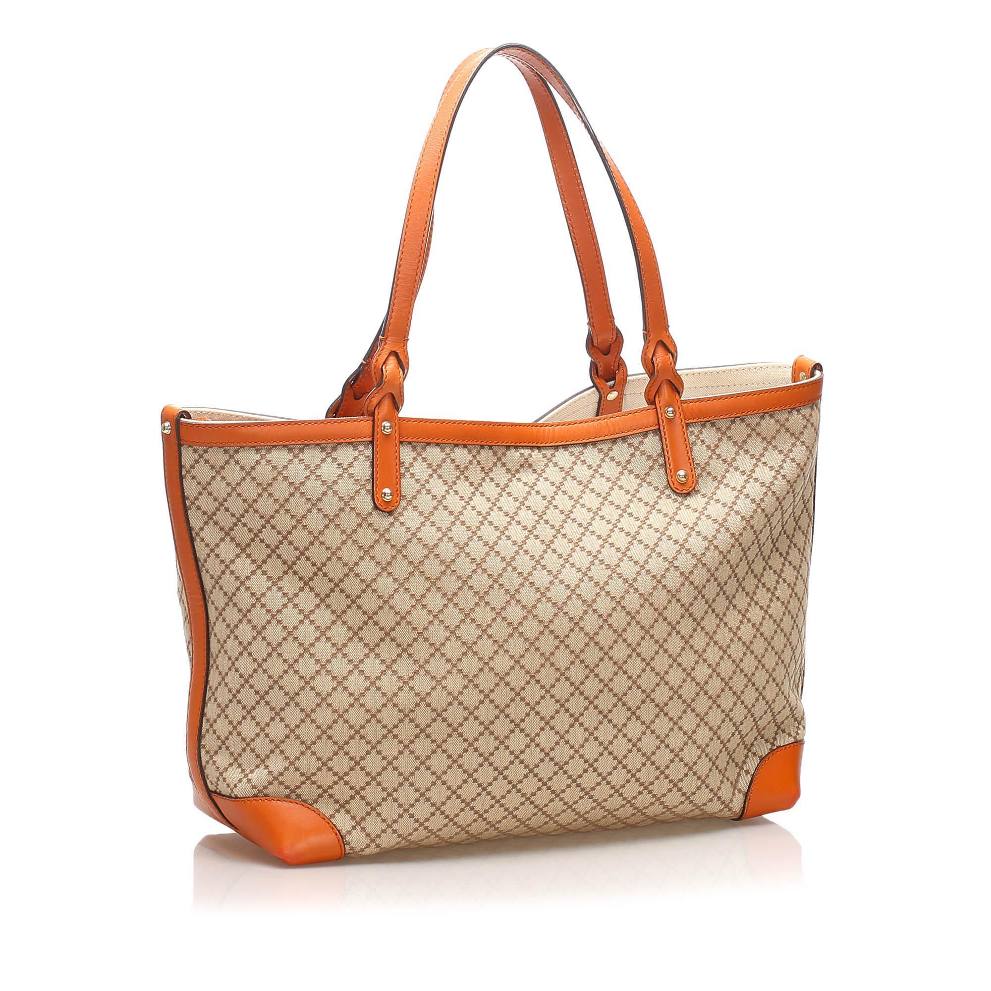 Gucci Diamante Craft Canvas Tote Bag