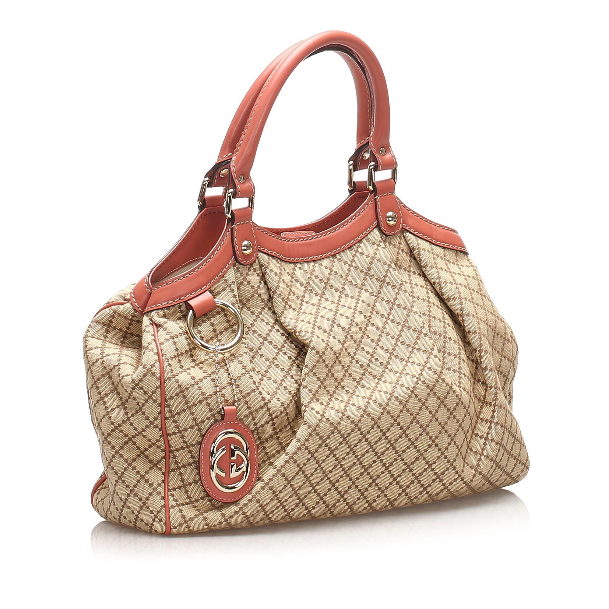 Gucci Diamante Sukey Canvas Tote Bag