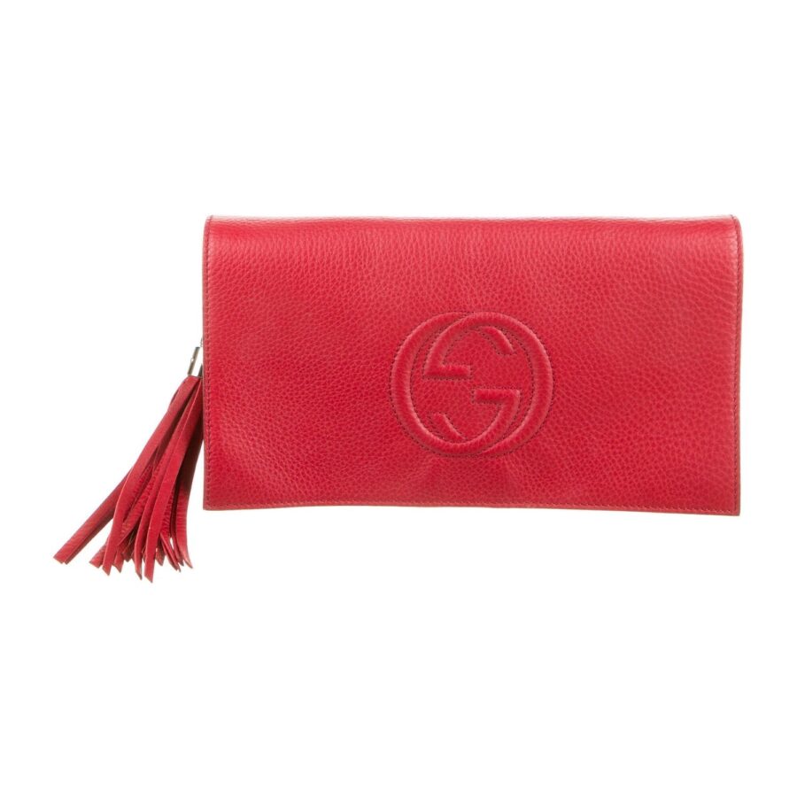Gucci Soho Leather Envelope Clutch With Tassel | Studio Nafay
