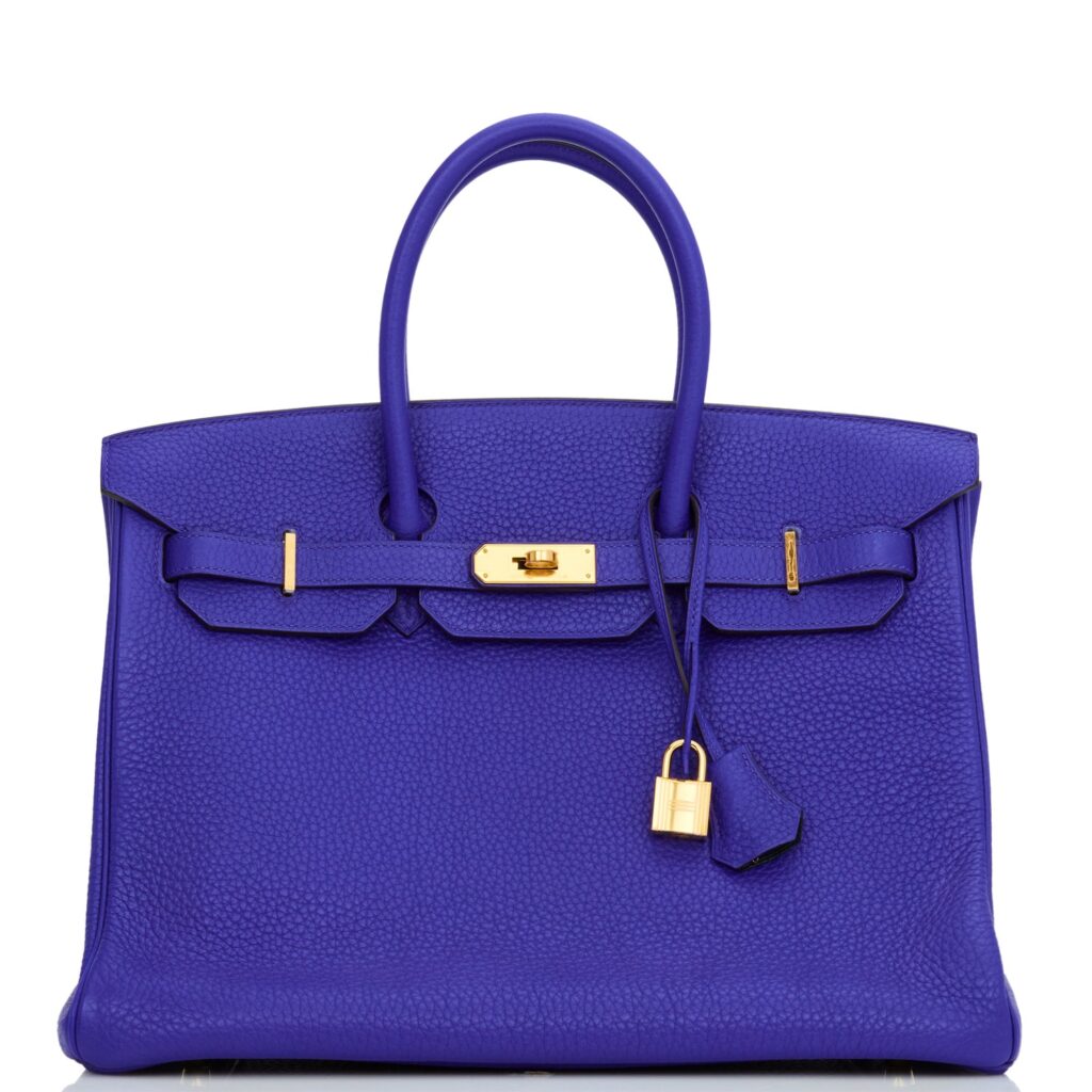 Hermes Special Order (HSS) Birkin 35 Bleu Electric Verso Clemence Gold Hardware - Product Image 2