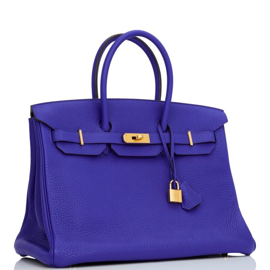Hermes Special Order (HSS) Birkin 35 Bleu Electric Verso Clemence Gold Hardware | Studio Nafay