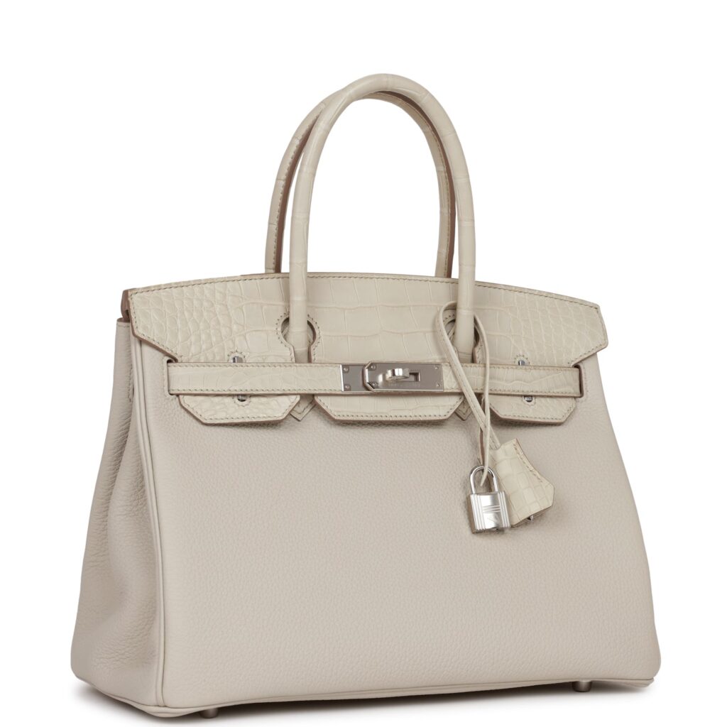 Hermes Birkin 30 Beton Matte Alligator and Togo Touch Palladium Hardware - Product Image 2