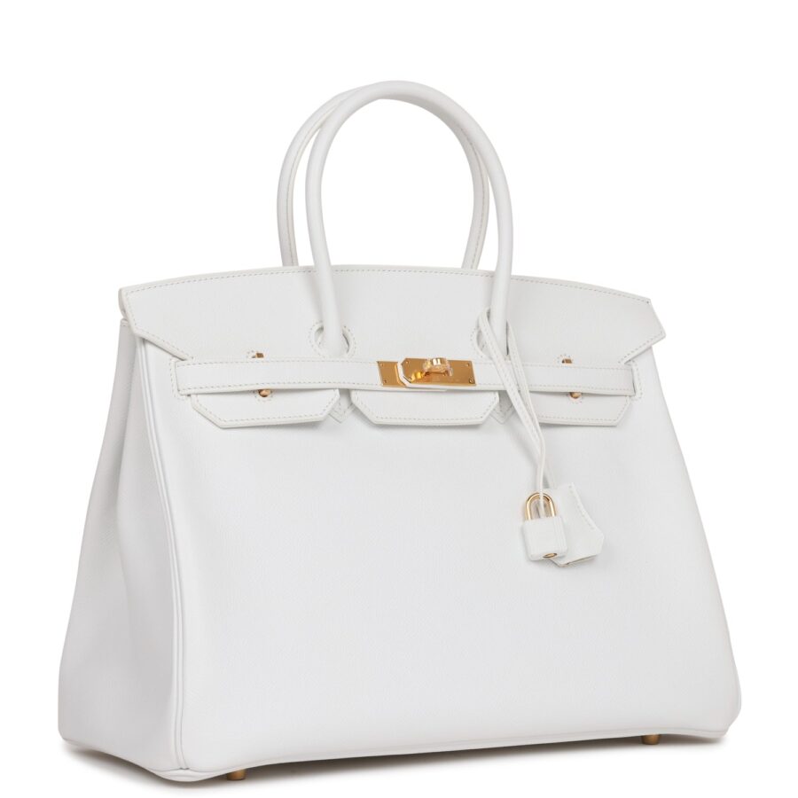 Hermes Birkin 35 White Epsom Gold Hardware | Studio Nafay