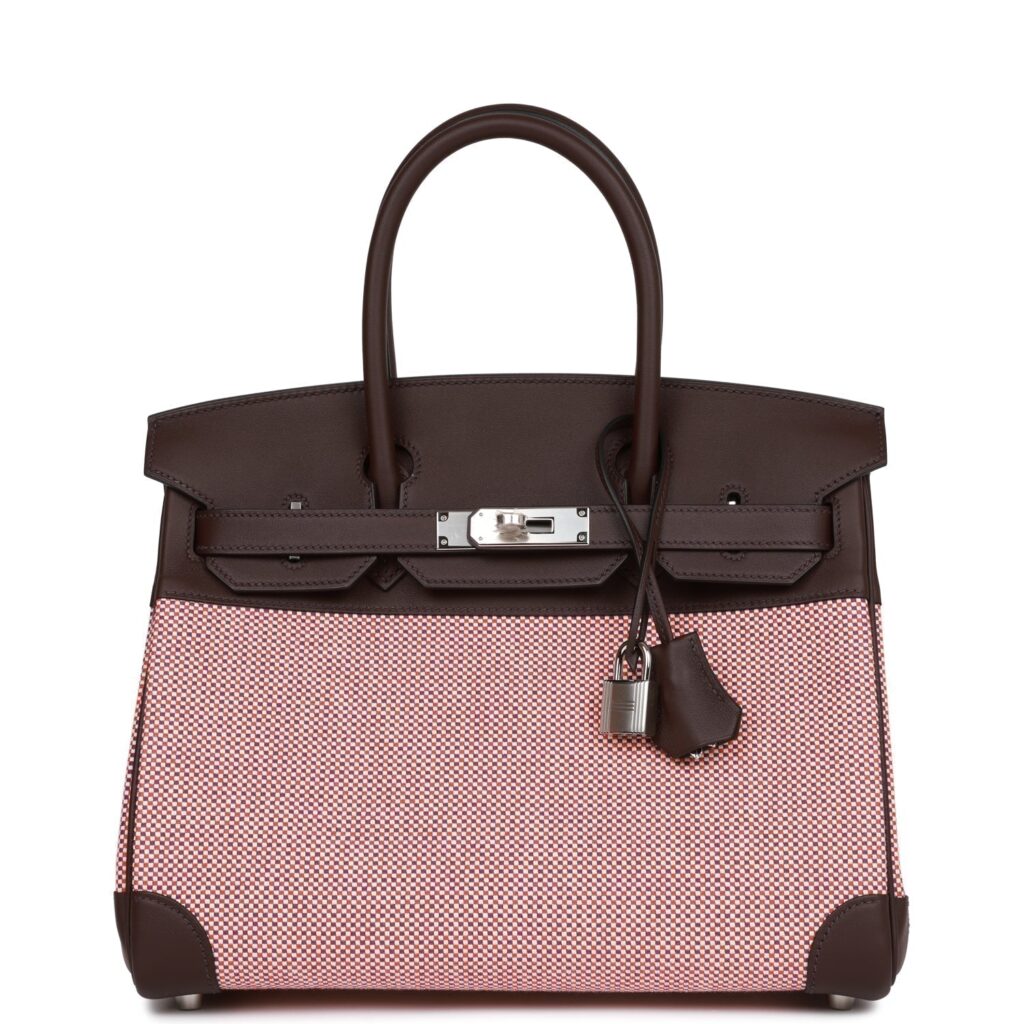 Hermes Quadrille Birkin 30 Rouge Sellier Toile and Swift Palladium Hardware - Product Image 2
