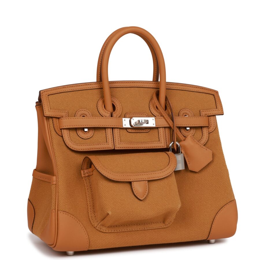 Hermes Birkin Cargo 25 Desert/ Sesame Swift and Toile Canvas Palladium Hardware | Studio Nafay