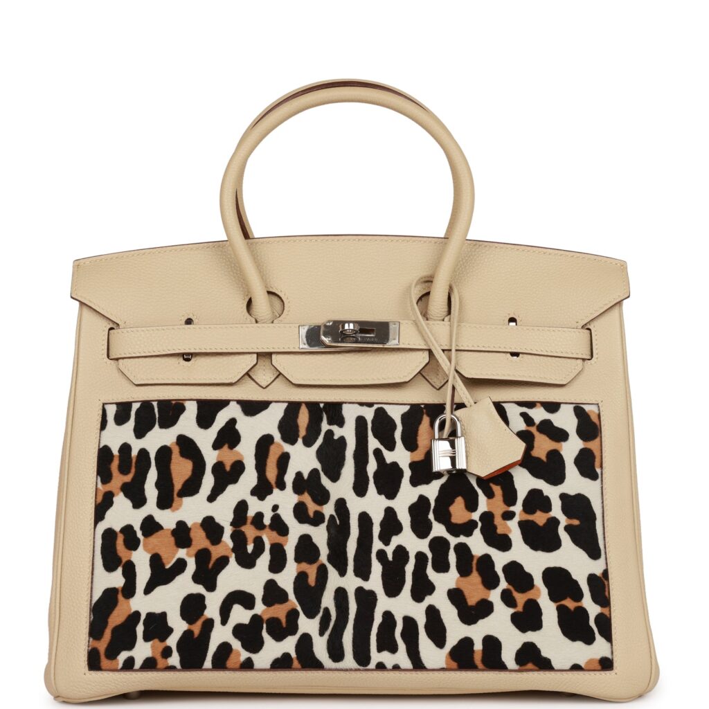 Hermes Birkin 35 Parchemin Togo and Leopard Troika Palladium Hardware - Product Image 2
