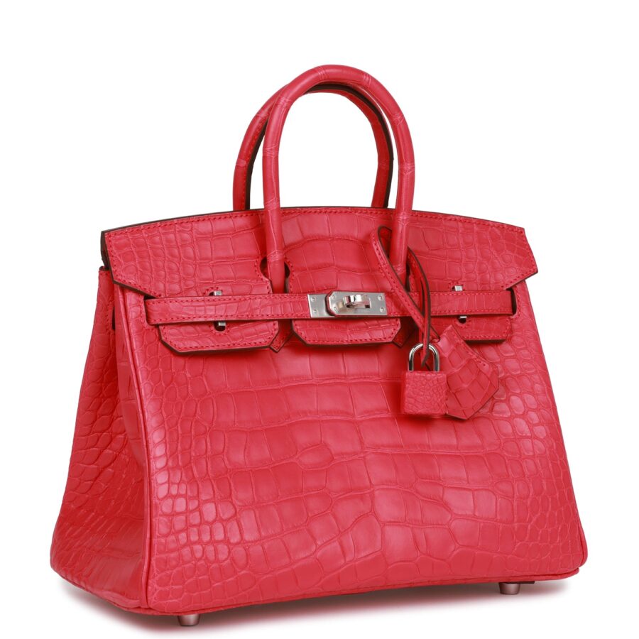 Hermes Birkin 25 Rose Extreme Matte Alligator Palladium Hardware | Studio Nafay