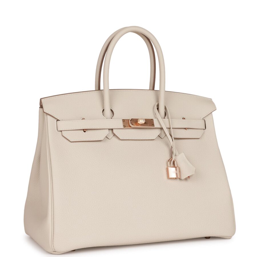 Hermes Birkin 35 Craie Togo Rose Gold Hardware | Studio Nafay