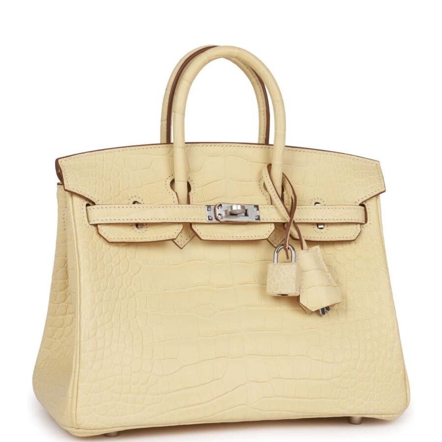 Hermes Birkin 25 Vanille Matte Alligator Palladium Hardware | Studio Nafay