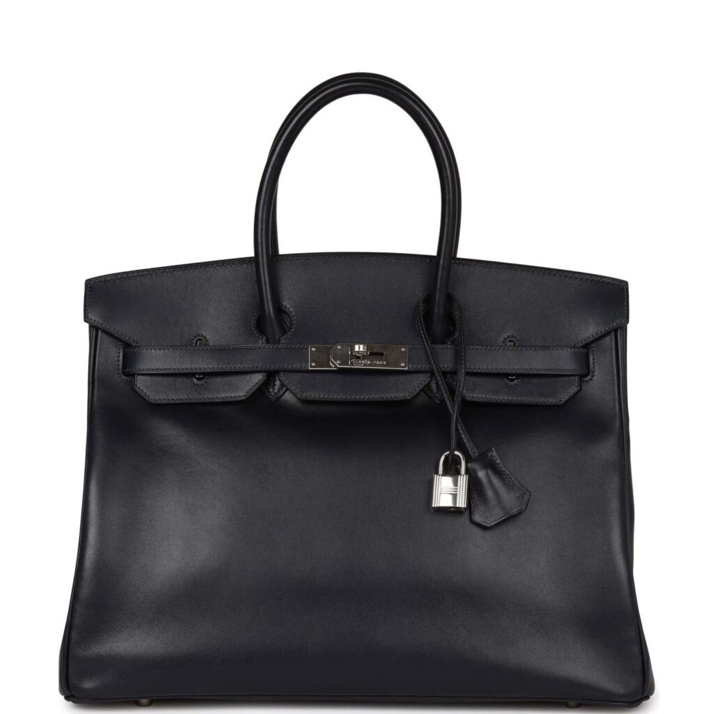 Hermes Birkin 35 Bleu Navy Box Palladium Hardware - Product Image 2