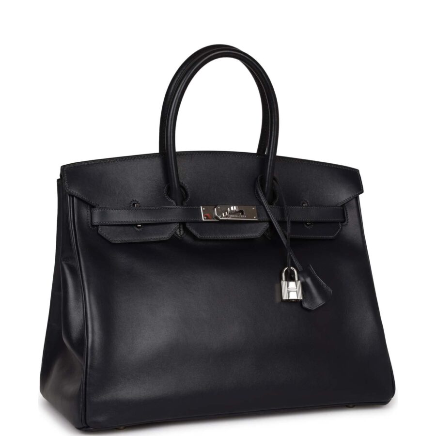 Hermes Birkin 35 Bleu Navy Box Palladium Hardware | Studio Nafay