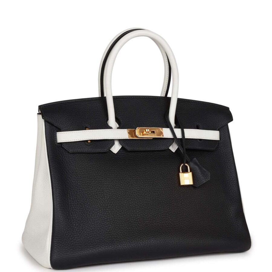 Hermes Special Order (HSS) Birkin 35 Black and White Clemence Gold Hardware | Studio Nafay