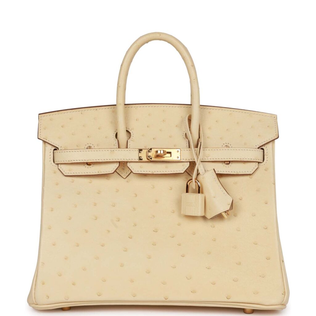 Hermes Birkin 25 Vanille Ostrich Boreal Gold Hardware - Product Image 2
