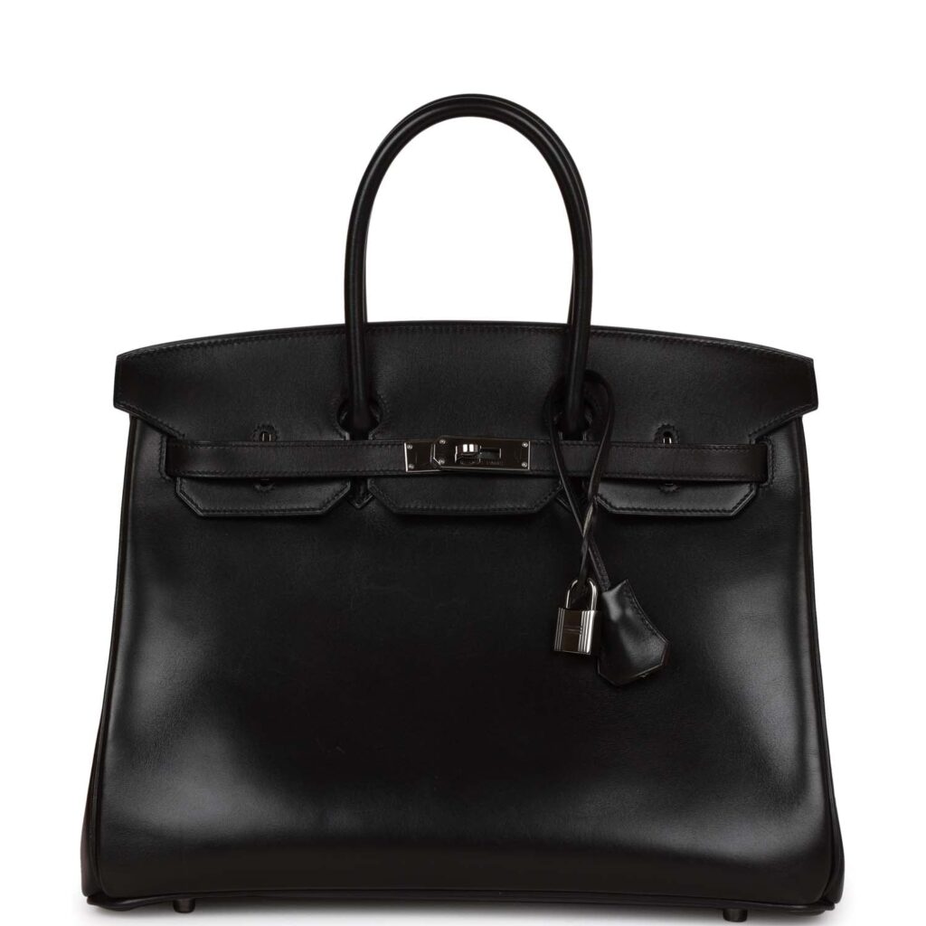 Hermes Special Order (HSS) Birkin 35 Black Box Verso Palladium Hardware - Product Image 2