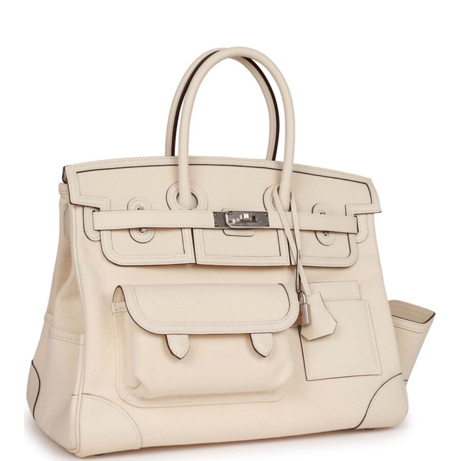Hermes Birkin Cargo 35 Nata Toile and Swift Palladium Hardware | Studio Nafay