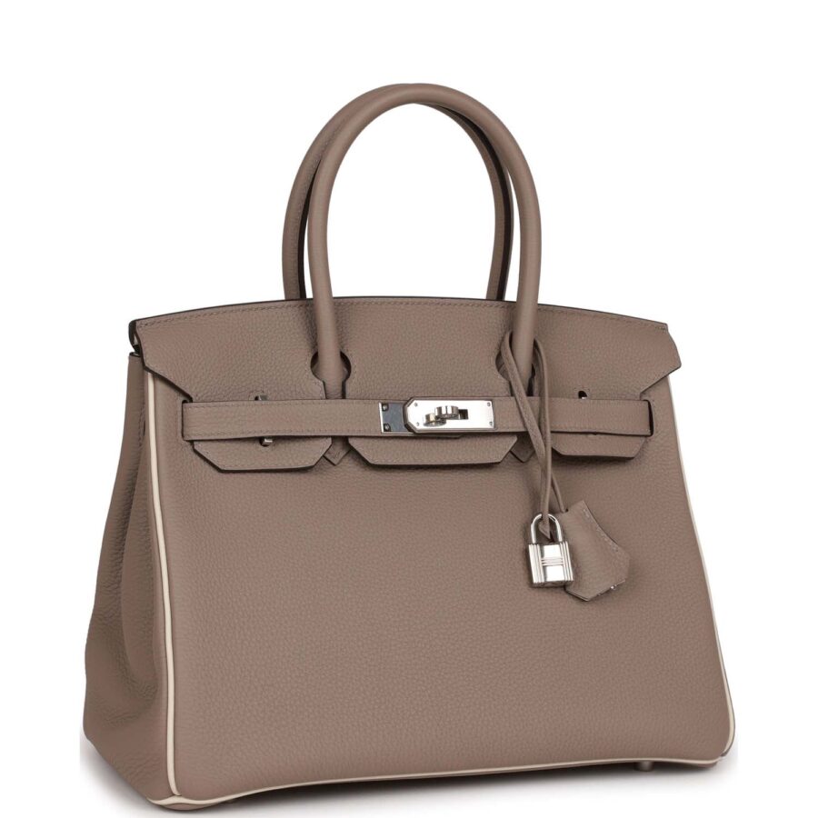 Hermes Special Order (HSS) Birkin 30 Gris Tourterelle and Craie Togo Palladium Hardware | Studio Nafay