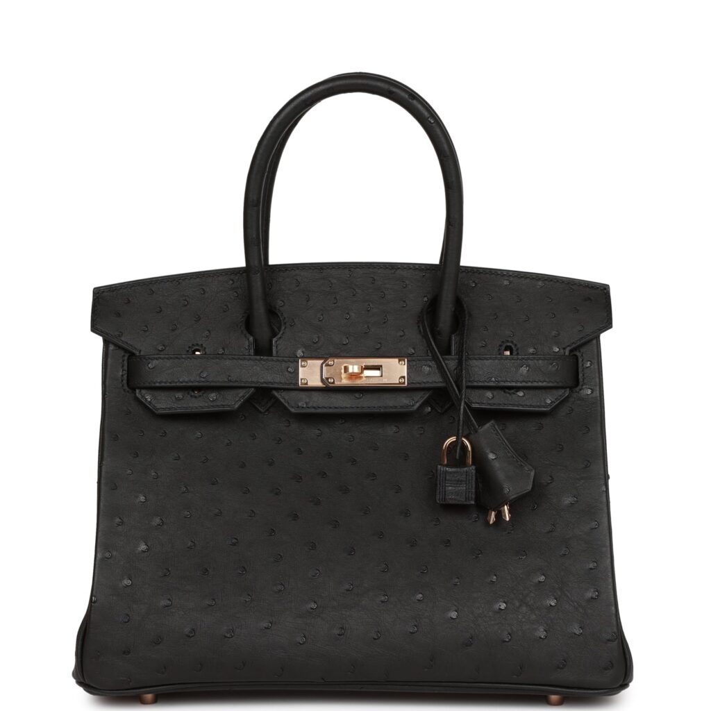 Hermes Birkin 30 Black Ostrich Rose Gold Hardware - Product Image 2