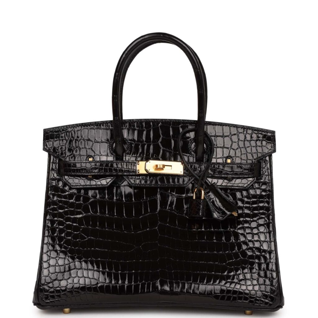 Hermes Birkin 30 Black Shiny Crocodile Porosus Gold Hardware - Product Image 2