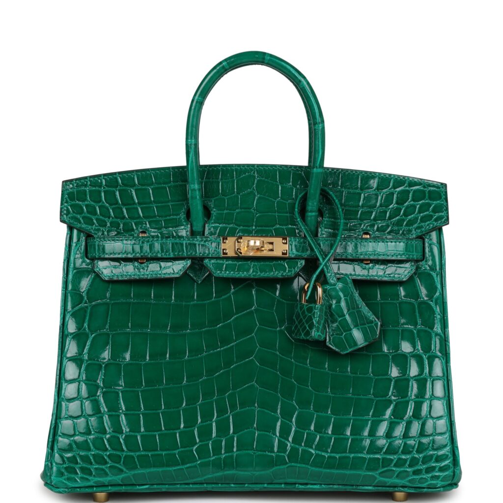 Hermes Birkin 25 Emerald Shiny Niloticus Crocodile Gold Hardware - Product Image 2