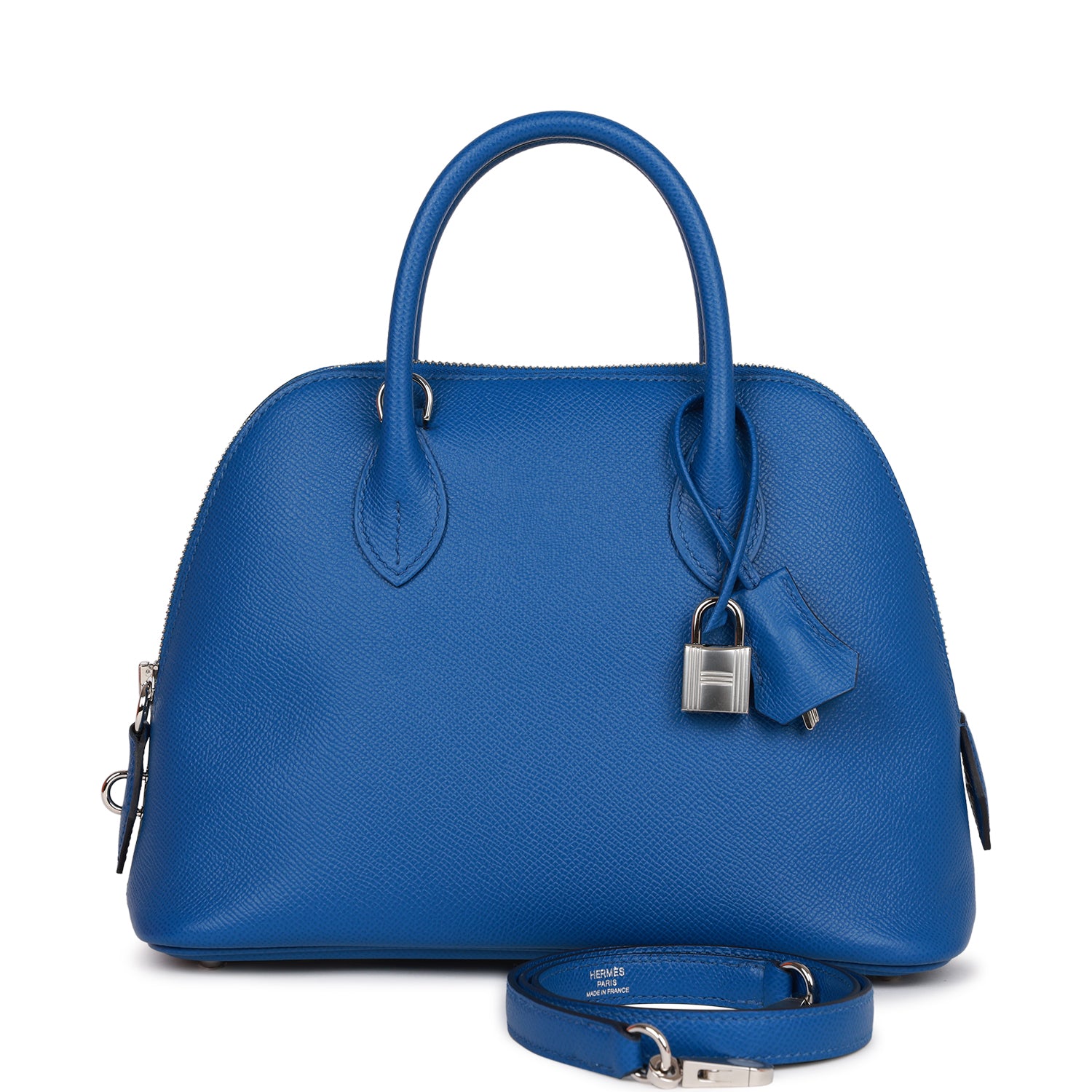 Hermes Bolide 25 Bleu France Epsom Palladium Hardware
