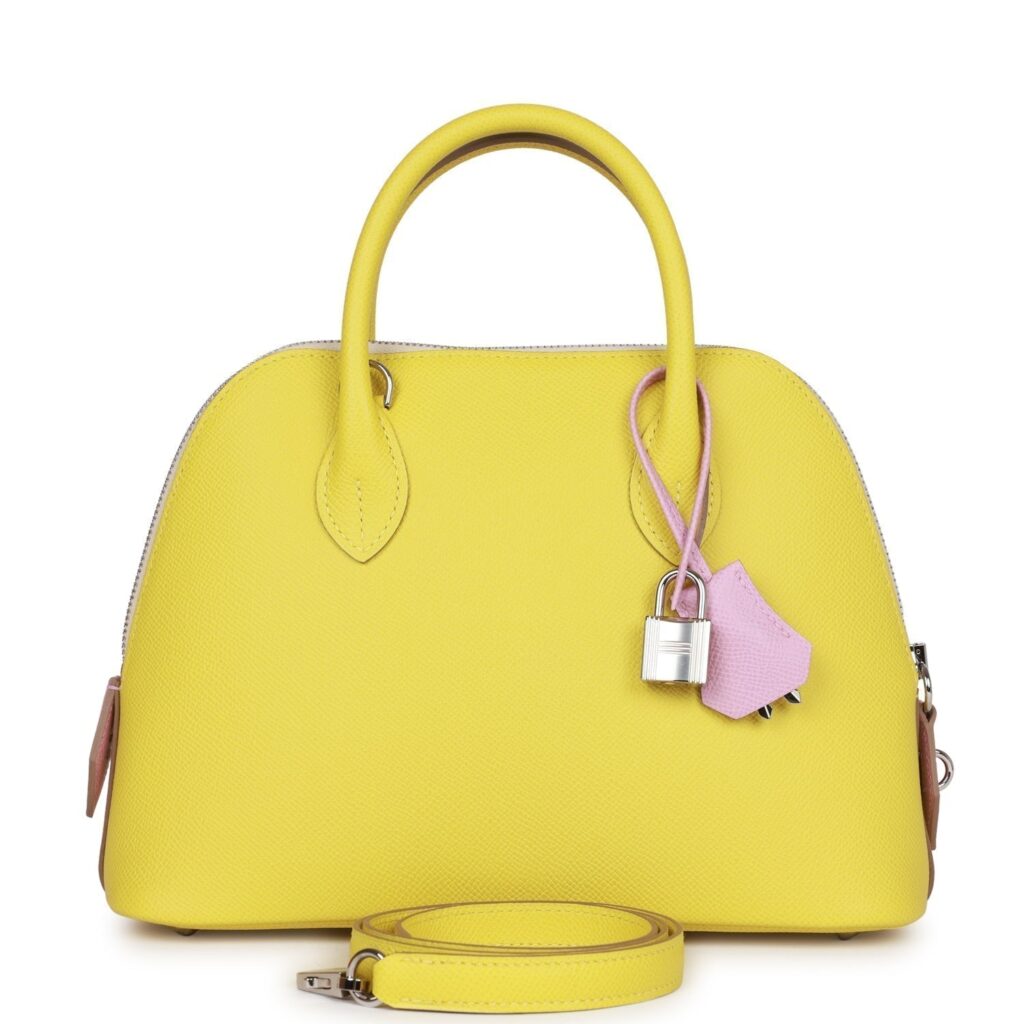 Hermes Bolide 25 Tricolor Lime, Mauve Sylvestre, and Nata Epsom Palladium Hardware - Product Image 2