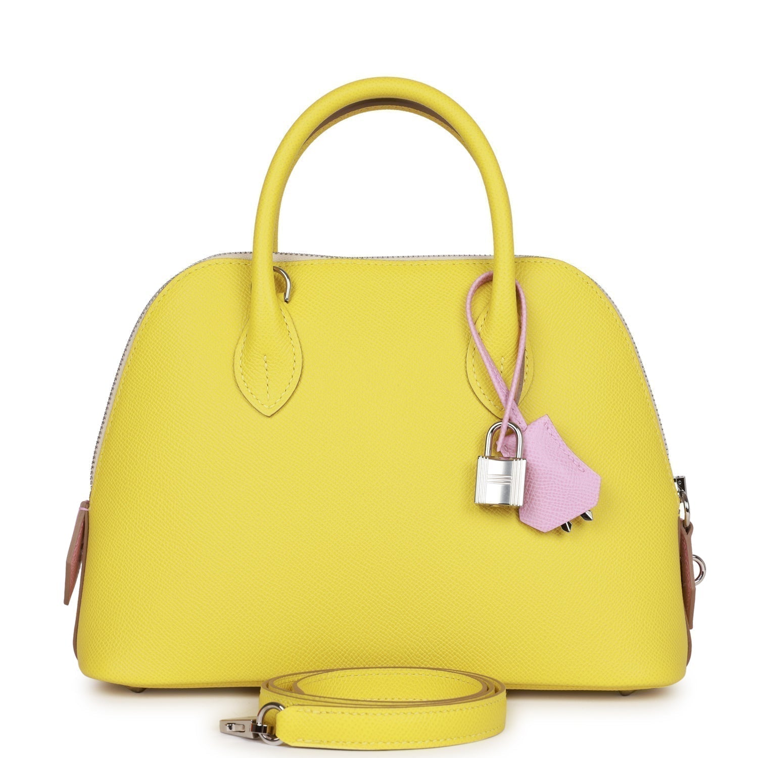 Hermes Bolide 25 Tricolor Lime, Mauve Sylvestre, and Nata Epsom Palladium Hardware