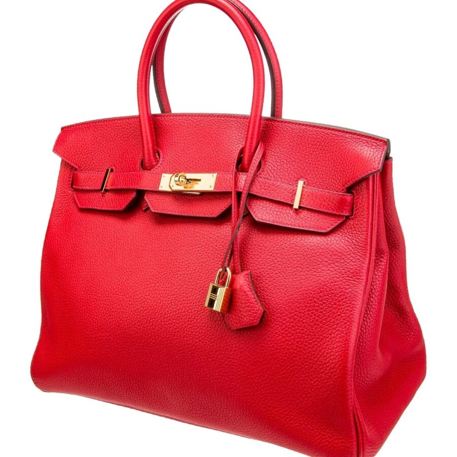 HERMÈS BIRKIN 35 RUBY CLEMENCE HANDBAG | Studio Nafay