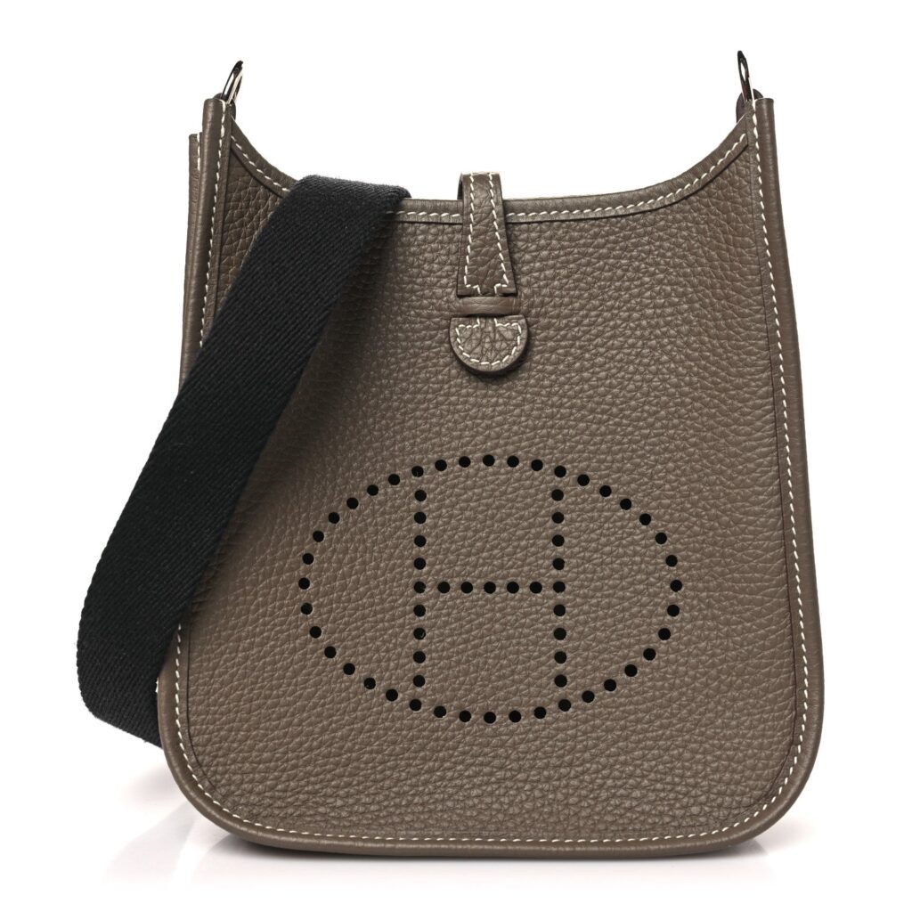 HERMÈS EVELYNE CLEMENCE LEATHER TPM ETOUPE BLEU INDIGO - Product Image 2