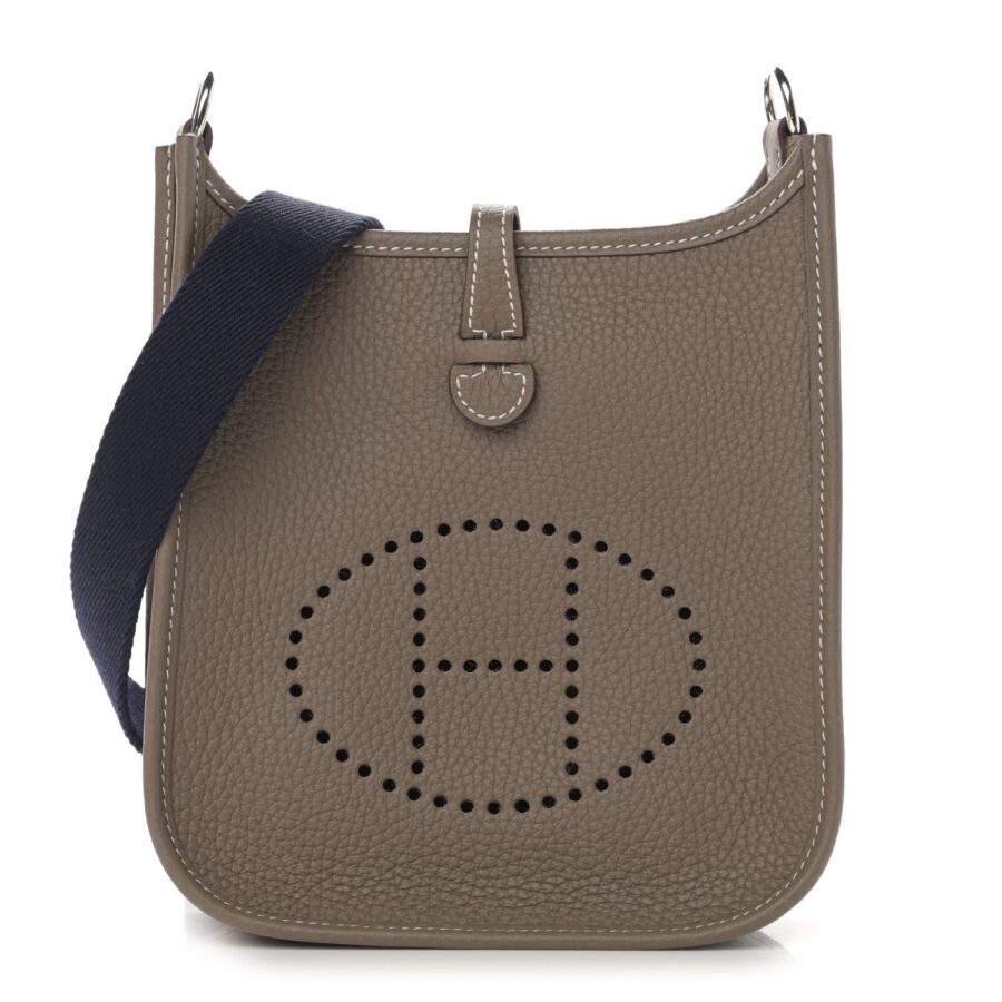 HERMÈS EVELYNE CLEMENCE LEATHER TPM ETOUPE BLEU INDIGO | Studio Nafay