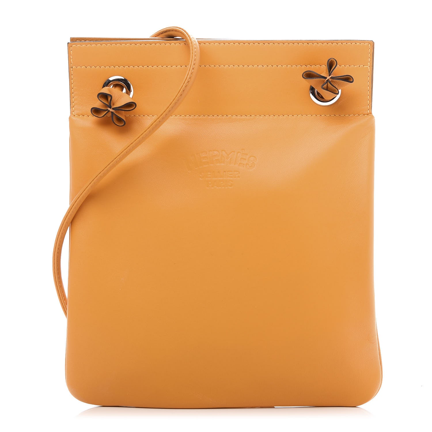 HERMÈS ALINE MILO SWIFT LAMBSKIN LEATHER MINI BAG JAUNE D’OR