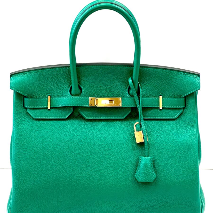 HERMÈS TOGO LEATHER BIRKIN 35 VERT VERTIGO HANDBAG | Studio Nafay