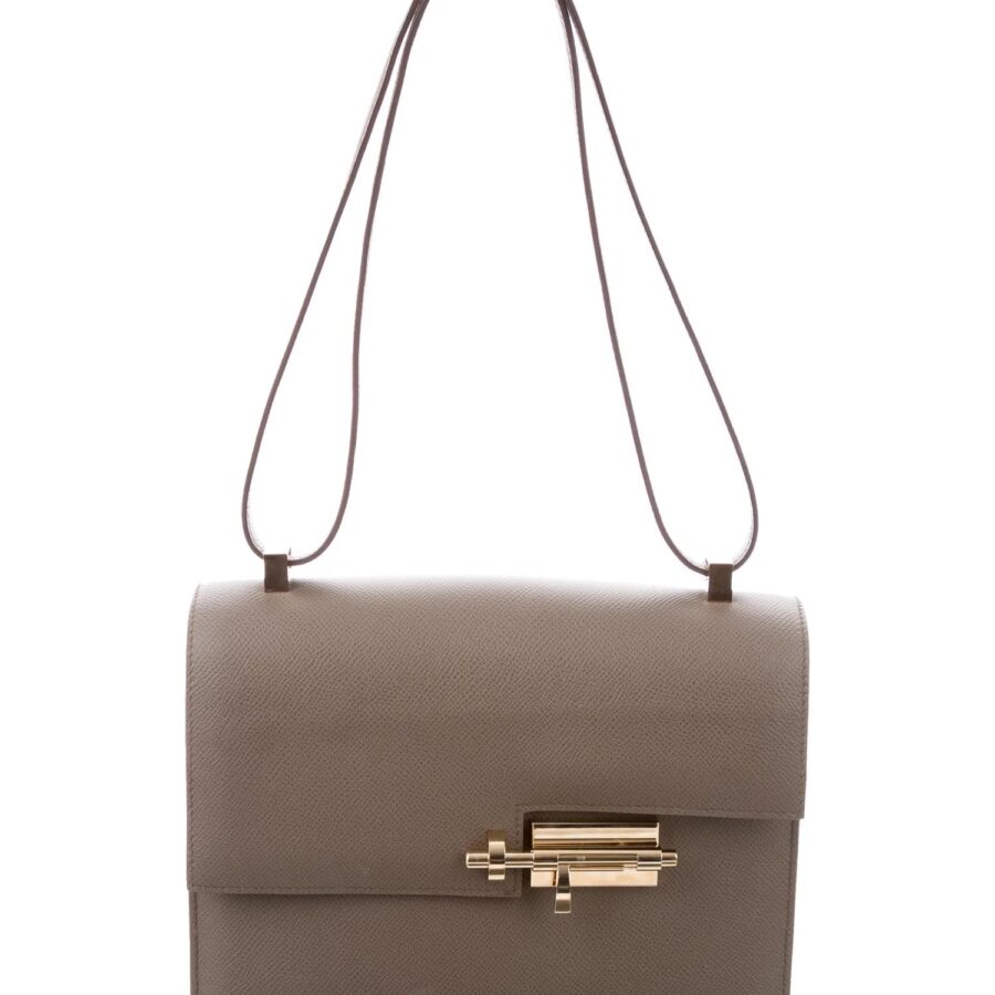 HERMÈS VERROU 21 EPSOM LEATHER SHOULDER BAG ETAIN | Studio Nafay