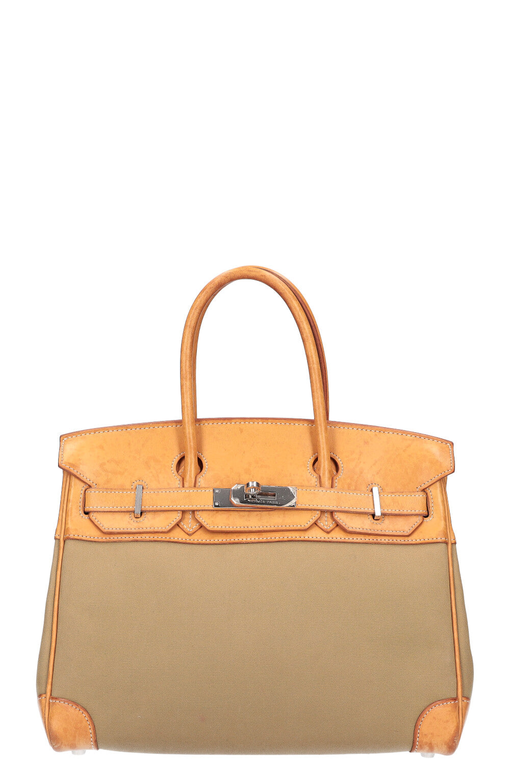 HERMÈS Birkin 30 Barenia Toile Officier