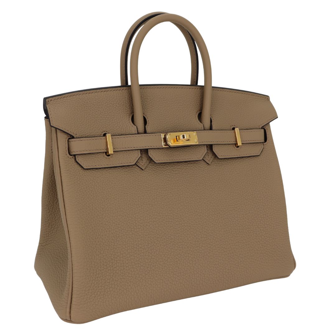 Hermes25cm Birkin Beige Marfa Togo Leather Gold Hardware
