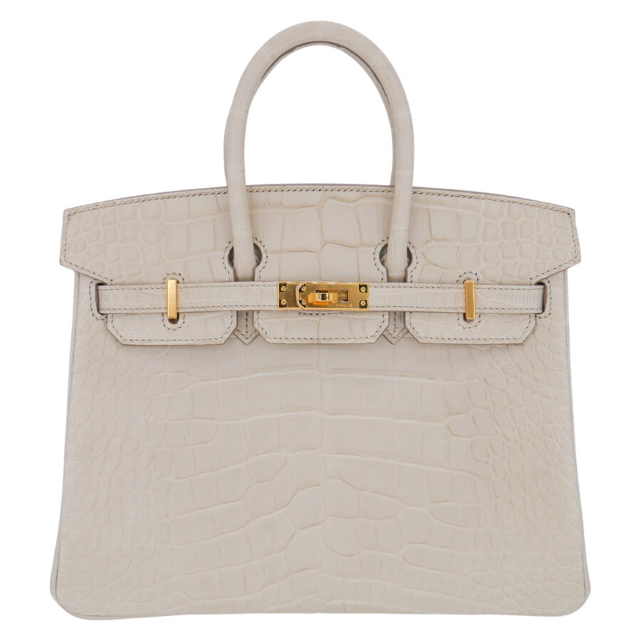 Hermes25cm Birkin Beton Matte Alligator Gold Hardware | Studio Nafay